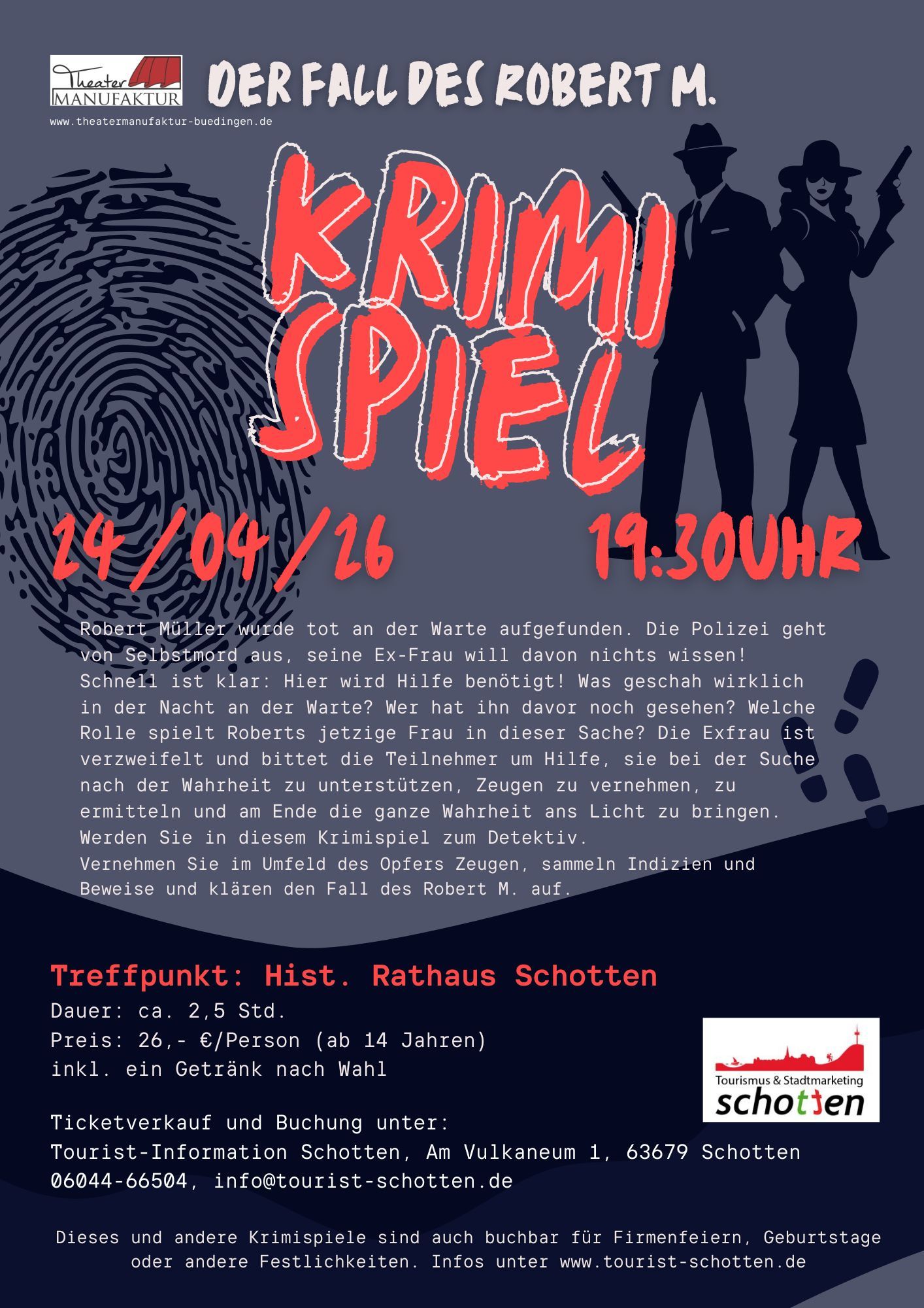 Blau Rot Verspielt Illustrativ Spieleabend Krimi Abend Virtuelle Einladung (A3) - 1