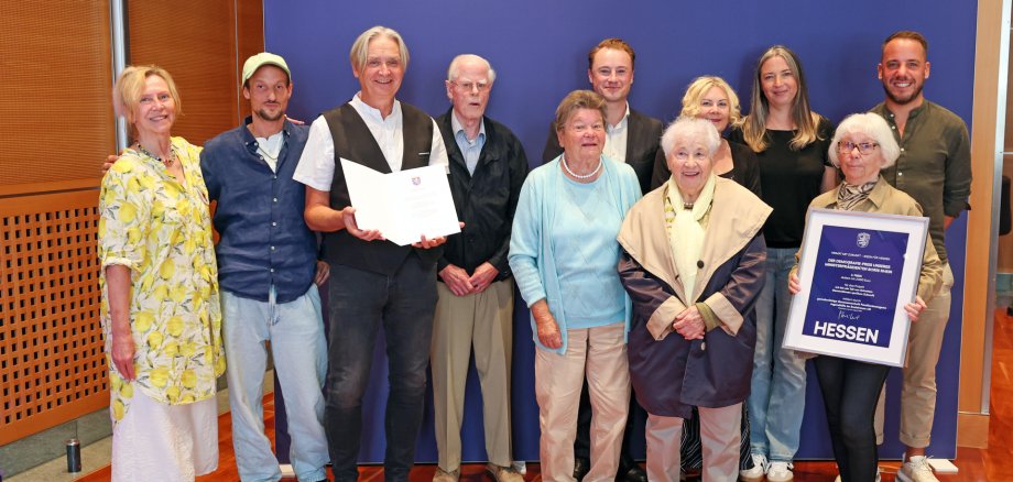 Verleihung Hessischer Demografie-Preis Bild von Baustellenschild